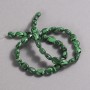 Malachite Beads on Thread (Pressed). Smooth Oval, 10x8 mm diameter, length 39 cm.