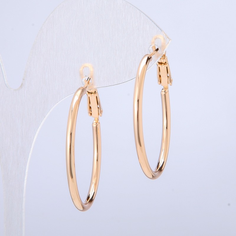 Earrings Xuping Hoop Rings 18K Gold Plating, 2mm Thick, 50mm Diameter