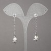 Xuping Rhodium-plated earrings with white crystals and beads, 15×11 mm, length 50 mm, thickness 1.1 mm