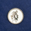Sale! Cameo Brooch in Golden Metal and Enamel 34 mm