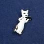 Sale! Cat and Violin Brooch, gold-tone metal and enamel, 40×15 mm +