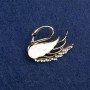 Sale! Swan Brooch with Mother-of-Pearl and Rhinestones 35x28 mm +