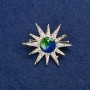 Sale! Star Brooch in Gold-Tone Metal, Enamel and Rhinestones 32mm +