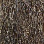 Brown Czech Crystal Beads on a Fine Thread with Gasoline Finish, Faceted Rondelle, 3.5×3 mm, 32 cm Length