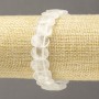 Elastic bracelet with natural rock crystal, faceted link, diameter 14×9.5 mm