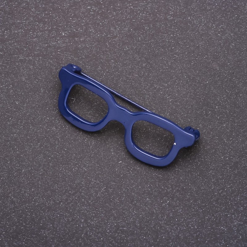 Brooch 'Mini Blue Glasses' 42x15mm