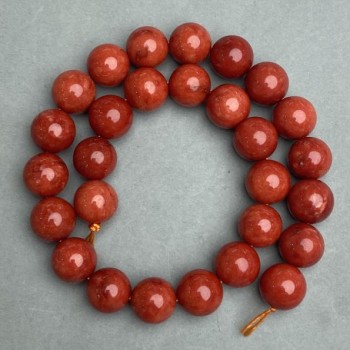 Artificial Jasper Beads on Thread, 14 mm diameter, 37 cm length