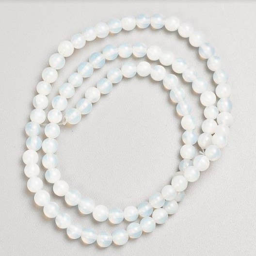 Moonstone (Opalite) Beads on Thread, 4 mm Diameter, 37 cm Length