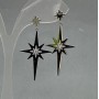 Xuping Star Earrings with White Stones, 22mm Diameter, 4.5 cm Length, Rhodium-plated