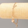 Bracelet Xuping 18K Gold Plating 'Love' Length L 17-20.5 cm, thickness 4 mm±, 7 mm± with white rhinestones