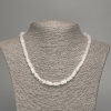 Rock crystal necklace, natural stone, smooth cylindrical beads, 10x6 mm diameter, 48 cm length