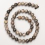 Sunstone natural stone beads, smooth round on thread, diameter 7.5 mm, length 39 cm