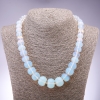 Opalite Moonstone Necklace (Synthetic) – Rondelle Beads, Graduated from 10x6mm to 19x14mm, 51 cm long