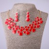 Red Enamel Necklace and Earrings Set, length 46–52 cm
