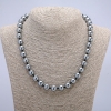 Terahertz natural stone necklace, smooth bead, 10mm diameter, 45cm length +