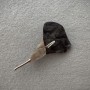 Brooch Calla Lily Flower with Black and Gray Mother-of-Pearl and Silver Metal 76x44 mm+