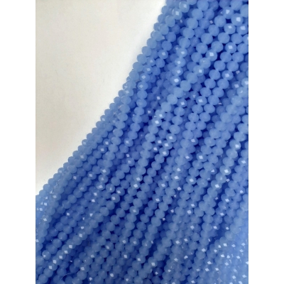 Намистини Чеський Кришталь блакитний гранований рондель, діаметр 8х6мм+-, довжина 40мм+- на волосіні