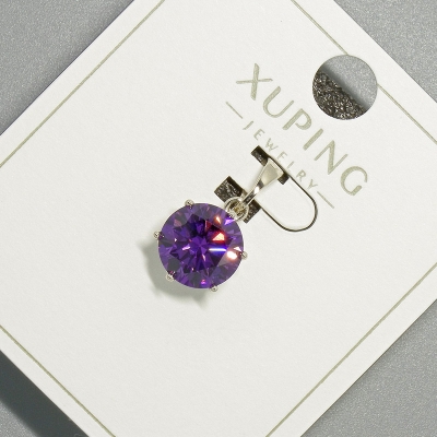 Кулон Xuping з фіолетовим кристалом, діаметр 9мм+ -, довжина 17мм+- родій