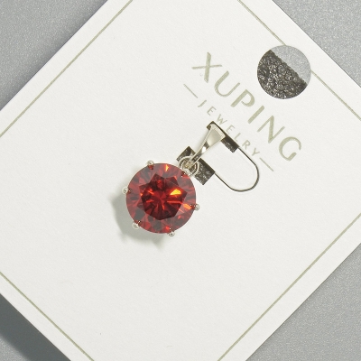Кулон Xuping з червоним кристалом, діаметр 9мм+ -, довжина 17мм+- родій