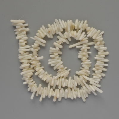Намистини Білий Корал натуральний стовпчик, діаметр 11х2мм+-, довжина 40см + - на волосіні