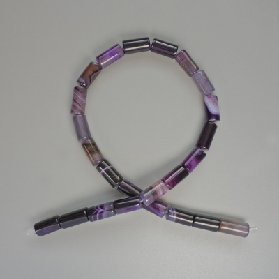 Намистини Агат фіолетовий натуральний камінь циліндр, діаметр 8х16мм+-, довжина 38см + - на волосіні