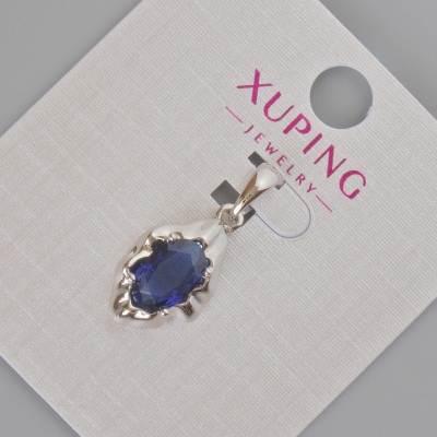 Кулон Xuping з синім кристалом, діаметр 24х11мм+- Родій