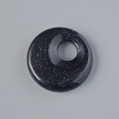 Підвіска пончик (бублик) Авантюрин Ніч Каїра (синтетичний) камінь, діаметр 18х5мм+-, діаметр отвору 5мм+-