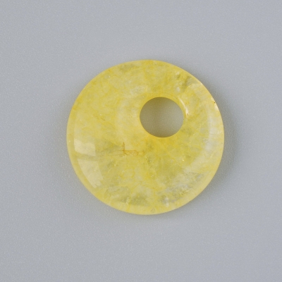 Підвіска пончик (бублик) Цитрин натуральний камінь, діаметр 18х5мм+-, діаметр отвору 5мм+-