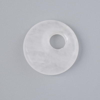 Підвіска пончик (бублик) Гірський Кришталь натуральний камінь, діаметр 18х5мм+-, діаметр отвору 5мм+-