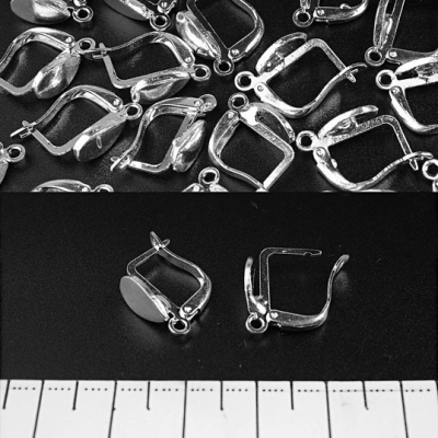Фурнітура Швензи англійський замок "язичок" 50 пар 14х10мм + - сріблястий метал