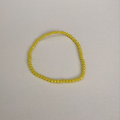 Браслет Чеський Кришталь жовтий, діаметр 3,5х3мм+- (стрейч), довжина 18см+-