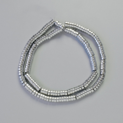 Намистини вставки Гематит ронделі колір срібло, діаметр 5х2мм+-, довжина 42см+- на нитці