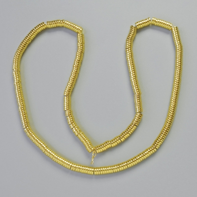 Намистини вставки Гематит ронделі колір золото, діаметр 4х1мм+-, довжина 42см+- на нитці