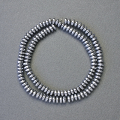 Намистини вставки Гематит ронделі колір срібло, діаметр 6х3мм+-, довжина 42см+- низка