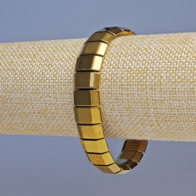 Браслет Гематит колір темне золото, діаметр 14х7х5мм+-, довжина 18см+- стрейч