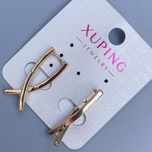 Сережки Xuping 27х2, 5мм+- позолота 18к