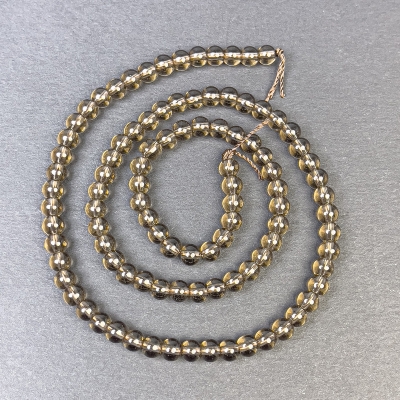 Намистини Раухтопаз гладка кулька 4, 5мм+-на нитці, довжина 37см+