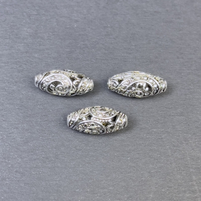 Фурнітура намистина вставка колір металу сріблястий, діаметр 18х8мм+- отвір, діаметр 2мм+- фасування 3шт