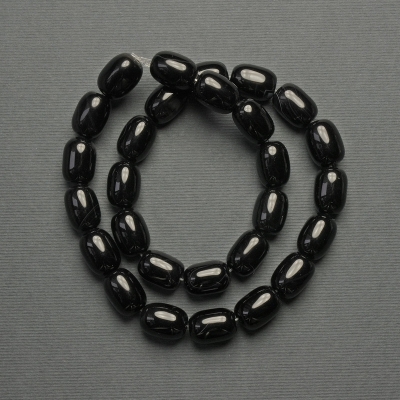 Намистини Агат барило, діаметр 14х10мм+- на волосіні, довжина 39см+