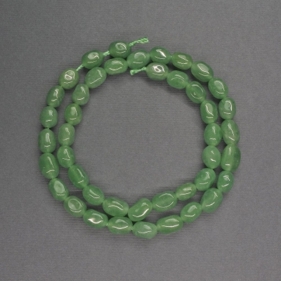 Намистини Нефрит галтівка, діаметр 6х9мм+-, довжина 38см+