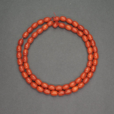 Намистини натуральний Корал оранж. барило, діаметр 5х6мм+-, довжина 40см+