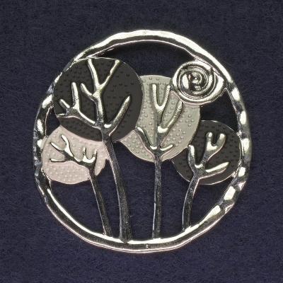 Брошка для платків, кофт, пальто і сумок сріблястий метал на магніті, діаметр 52мм +