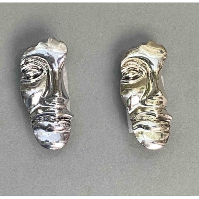 Брошка Акцент Особа сріблястий колір (мікс) 55х24мм+- сріблястий метал