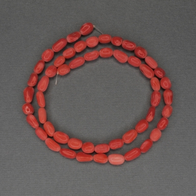 Намистини Корал галтівка, діаметр 6х4мм+- (асорті розмірів), довжина 40см+- на нитці