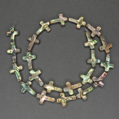 Намистини Халіотіс хрест, діаметр 18х12мм+-, довжина 40см+- на волосіні Намистини Халіотіс хрест, діаметр 18х12мм+-, довжина 40см+- на волосіні