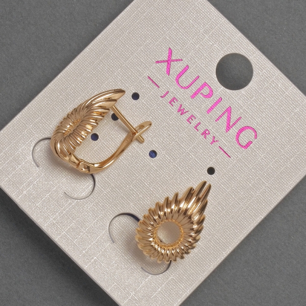 Сережки Xuping, діаметр 11мм+-, довжина 18мм+- Позолота 18К