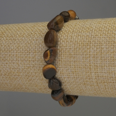 Браслет Тигрове око галтівка, діаметр 10-12х9мм+-, довжина 18см стрейч