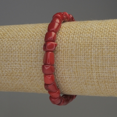 Браслет Корал рубка, діаметр 5-8х8мм+-, довжина 18см стрейч