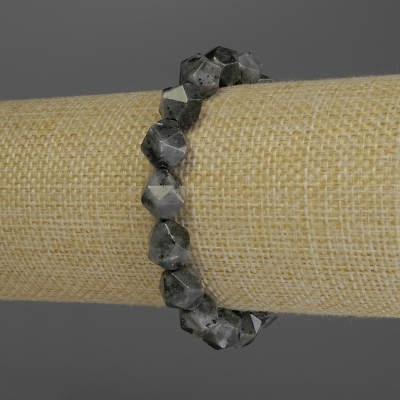 Браслет Лаврікіт багатогранники, діаметр 10х8мм+-, довжина 18см стрейч