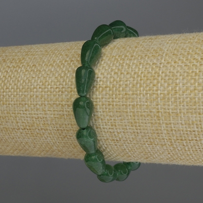 Браслет Хризопраз крапля, діаметр 12х8мм+-, довжина 18см стрейч